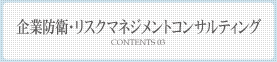 企業防衛・リスクマネジメントコンサルティング